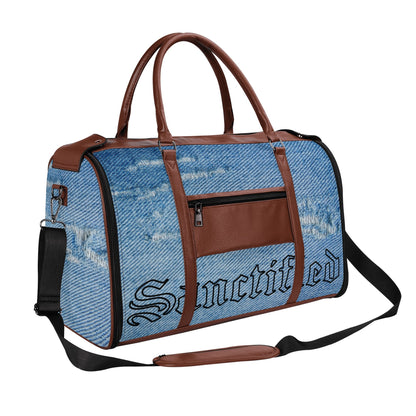 NO HOLDING BACK- Personalized Leather Duffle Bag Foldable Travel Bag, FREE SHIPPING
