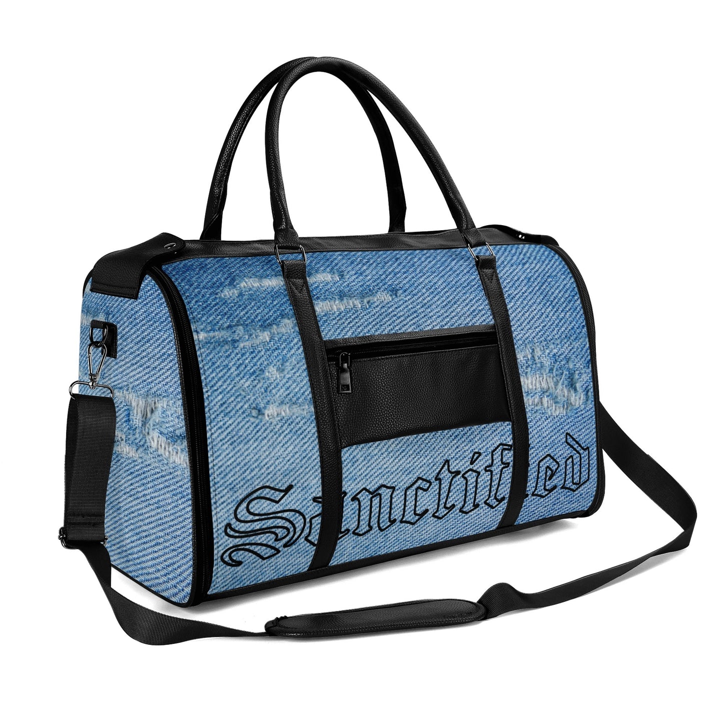 NO HOLDING BACK- Personalized Leather Duffle Bag Foldable Travel Bag, FREE SHIPPING