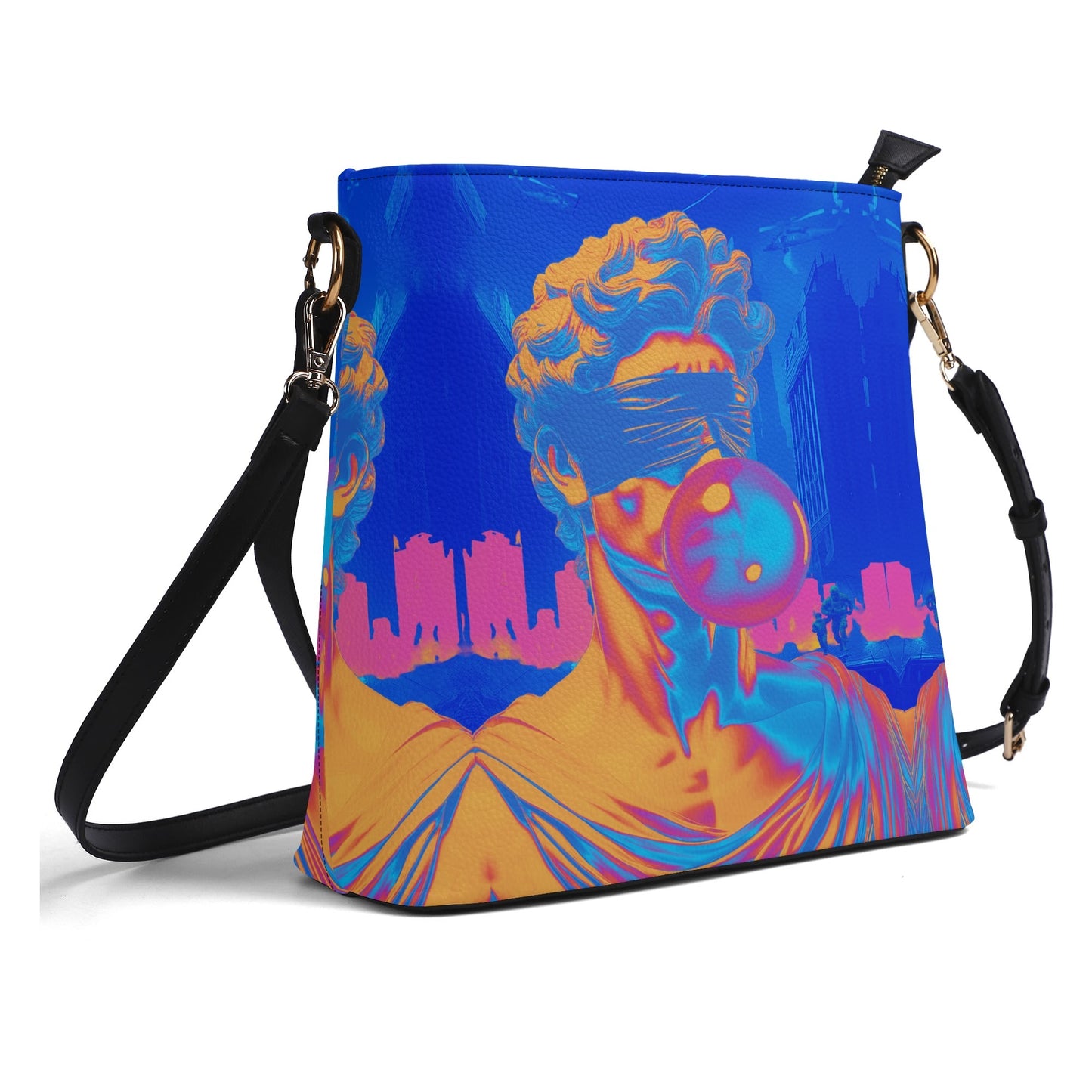 WALK BY FAITH- Womens PU Bucket Bag Shoulder Bag, FREE SHIPPING