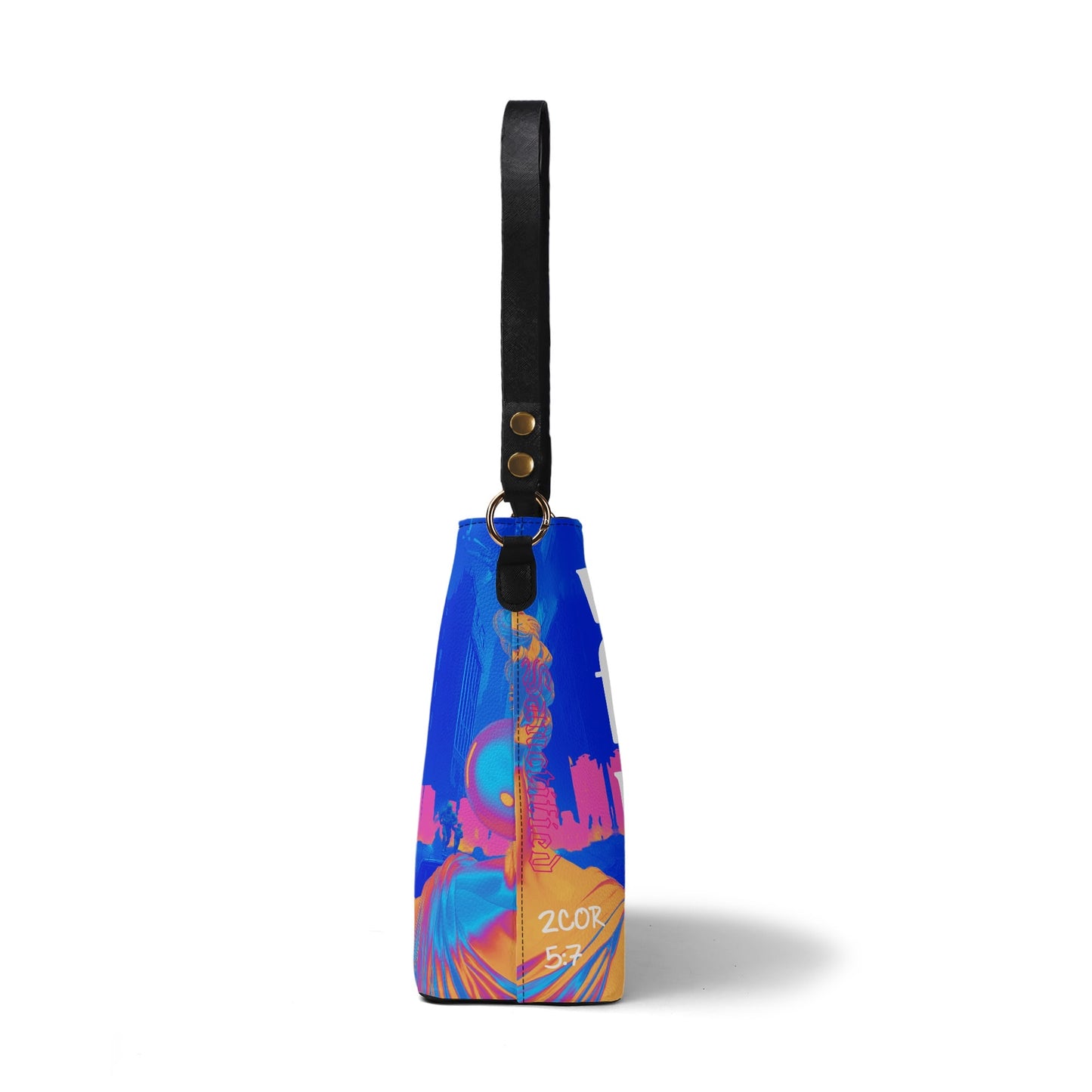 WALK BY FAITH- Womens PU Bucket Bag Shoulder Bag, FREE SHIPPING
