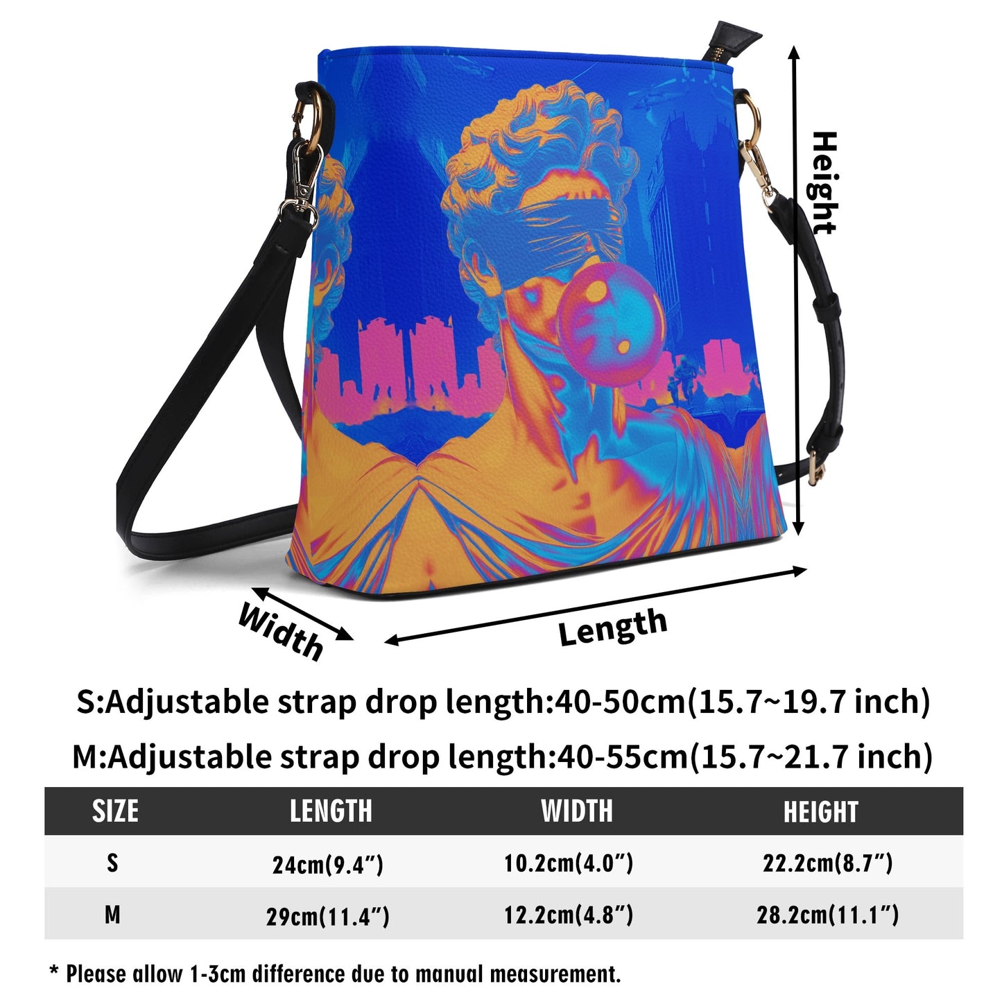 WALK BY FAITH- Womens PU Bucket Bag Shoulder Bag, FREE SHIPPING