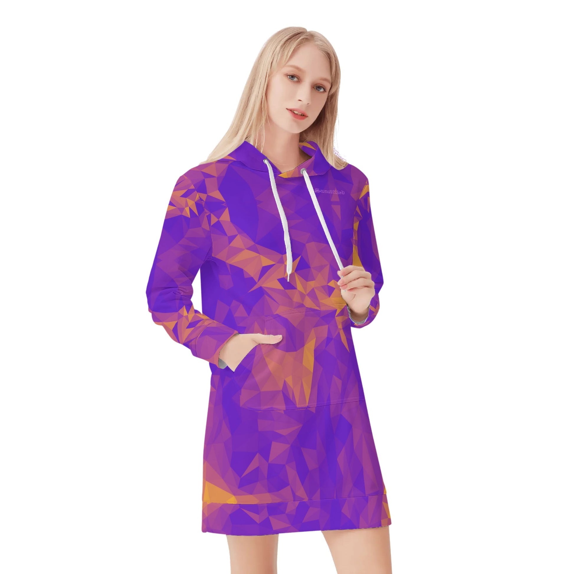 CROWN OF THORNS- Womens All Over Print Warm Soft Velvet Pullover Hoodie Dress, FREE SHIPPING