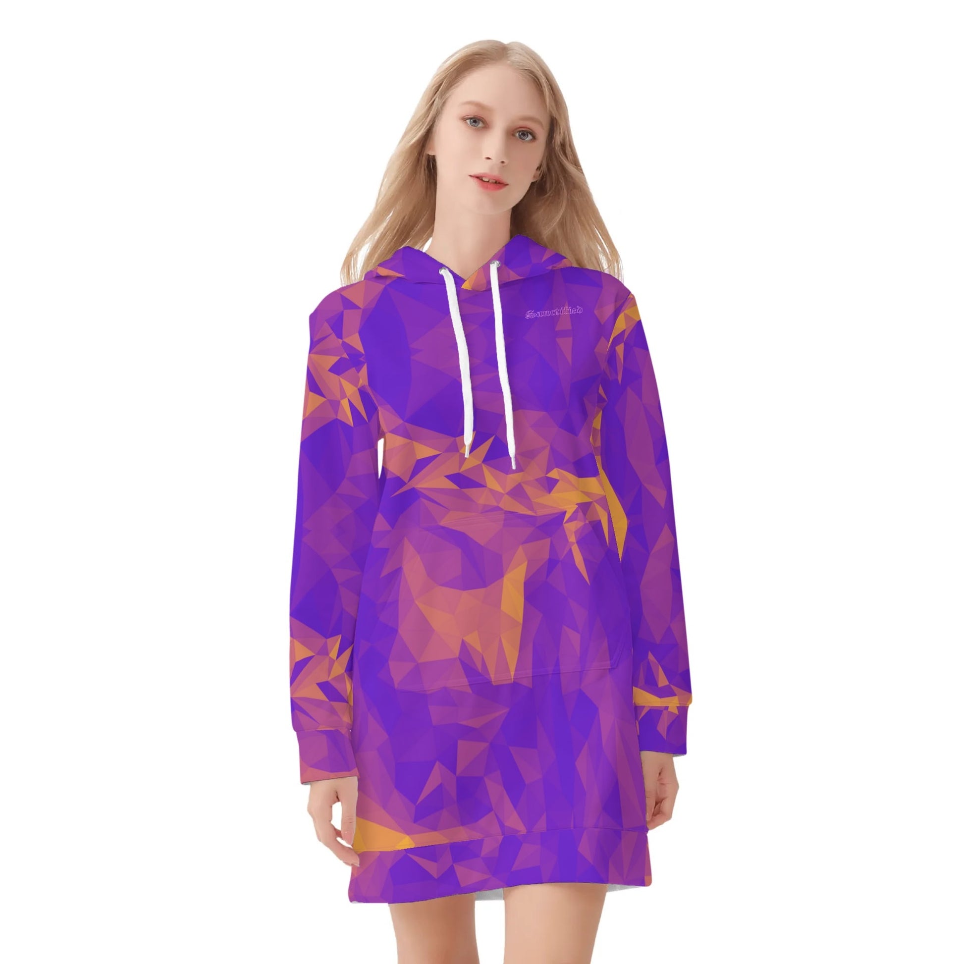 CROWN OF THORNS- Womens All Over Print Warm Soft Velvet Pullover Hoodie Dress, FREE SHIPPING