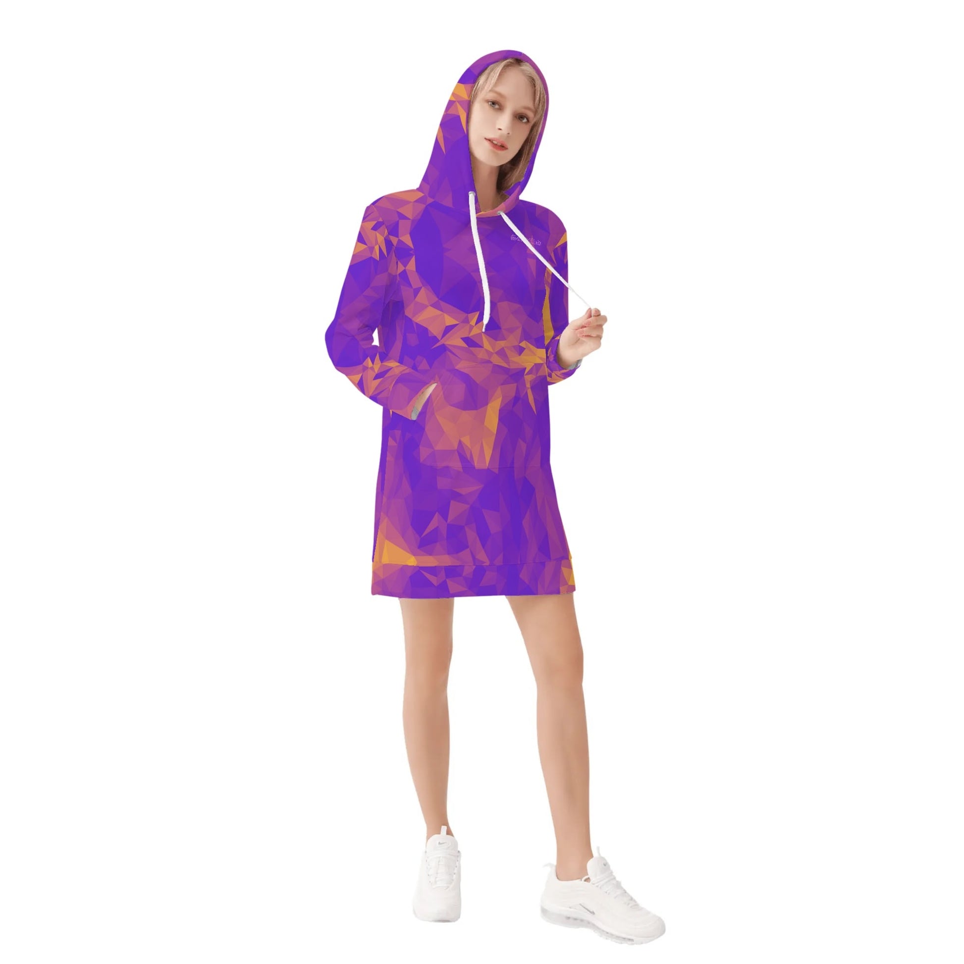 CROWN OF THORNS- Womens All Over Print Warm Soft Velvet Pullover Hoodie Dress, FREE SHIPPING
