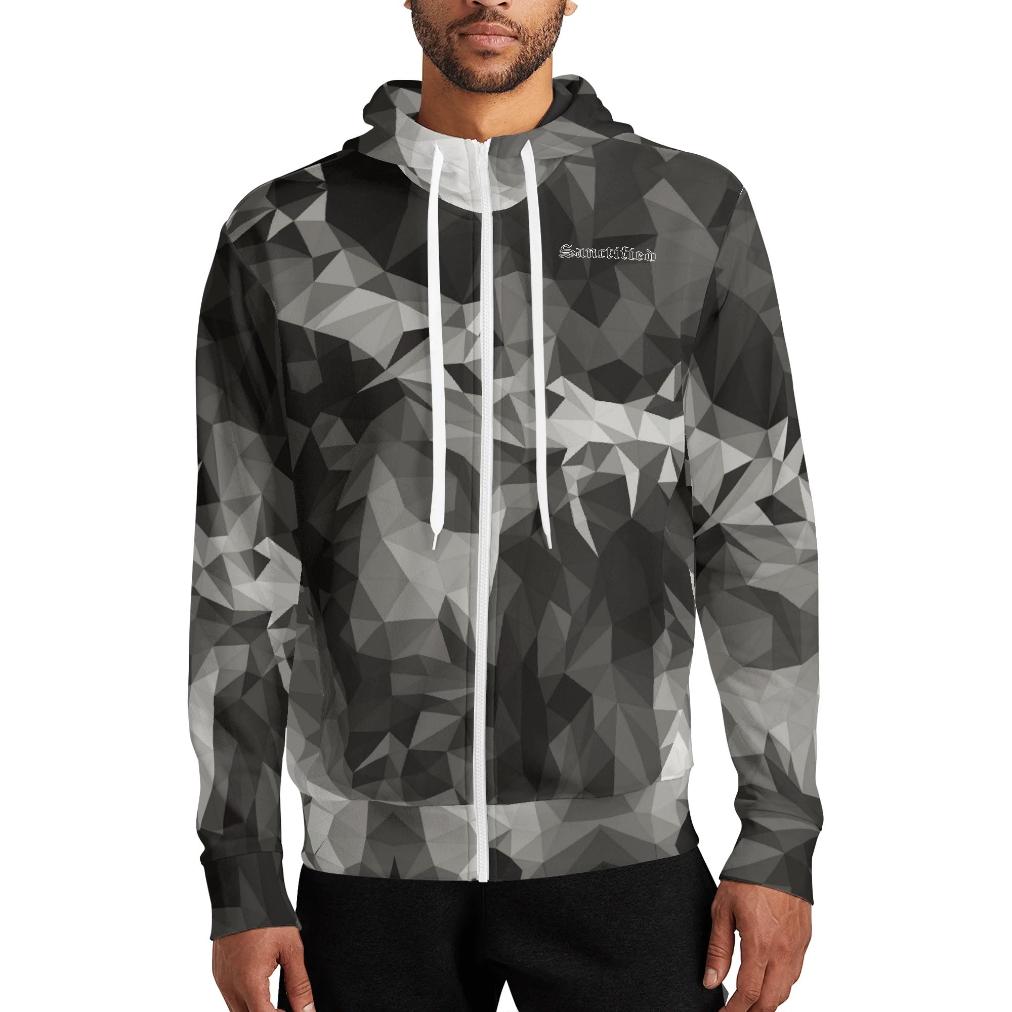 CROWN OF THORNS- Adult Full Zip Turtleneck Hoodie Streetwear, Free Shipping