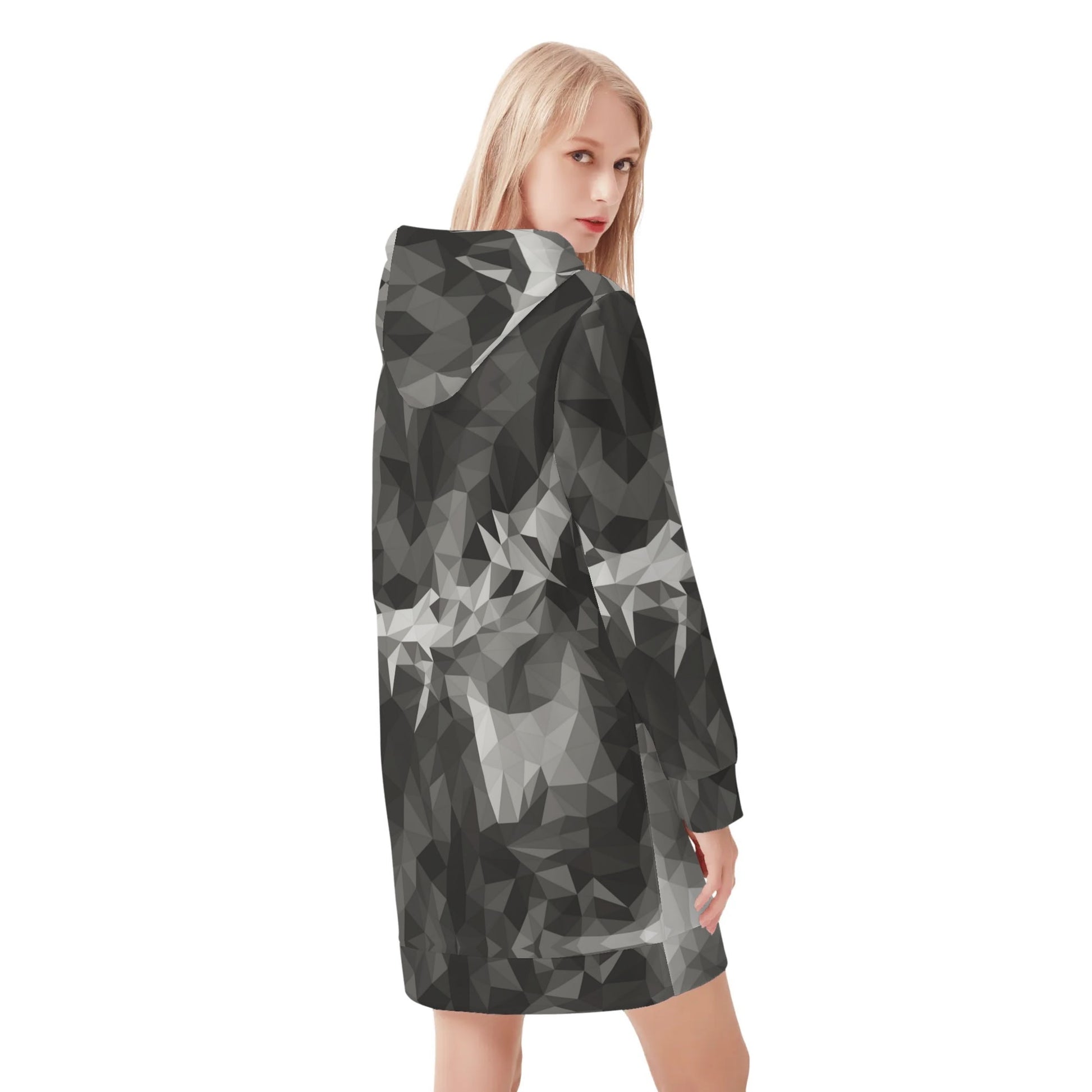 CROWN OF THORNS- Womens All Over Print Warm Velvets Pullover Hoodie Dress, FREE SHIPPING