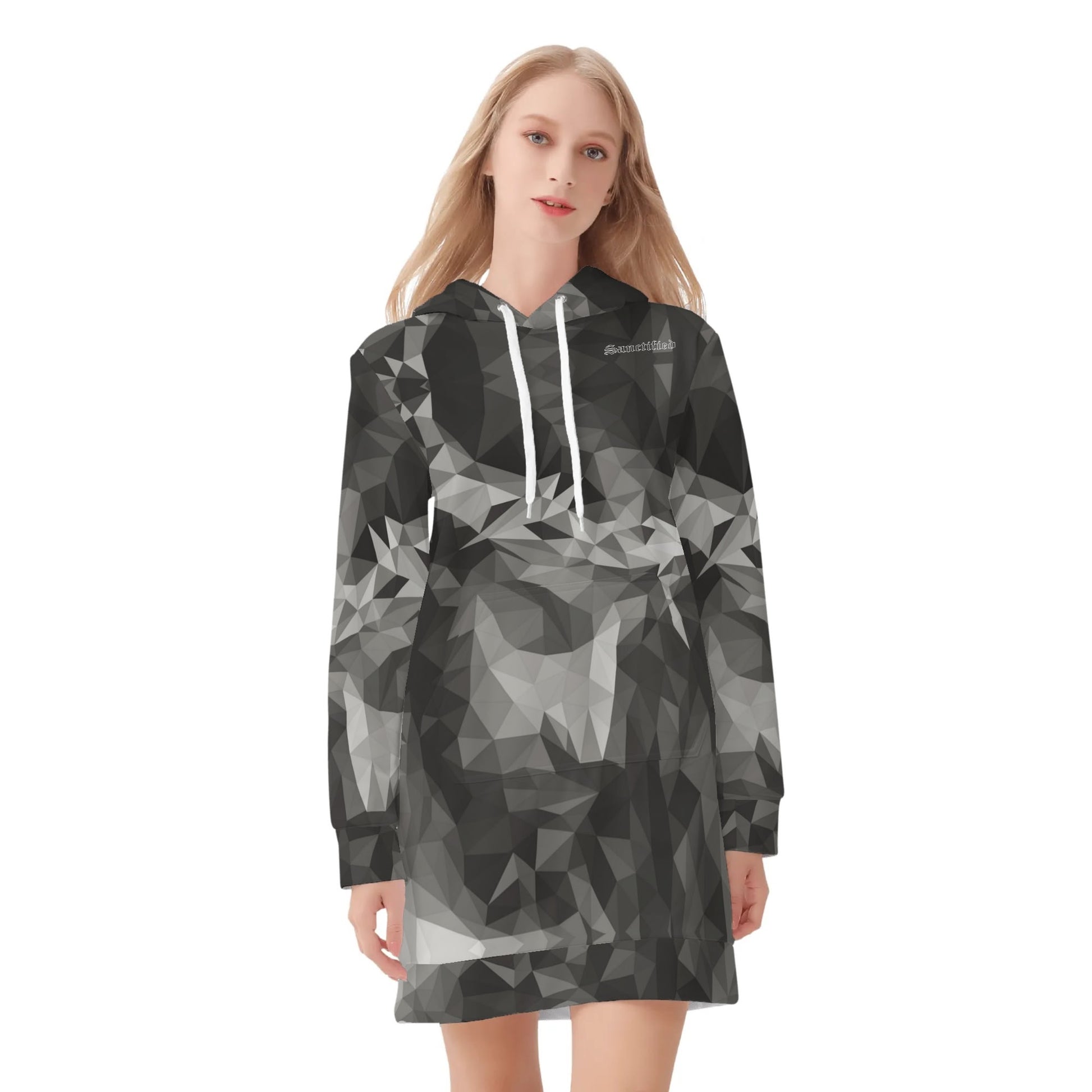 CROWN OF THORNS- Womens All Over Print Warm Velvets Pullover Hoodie Dress, FREE SHIPPING