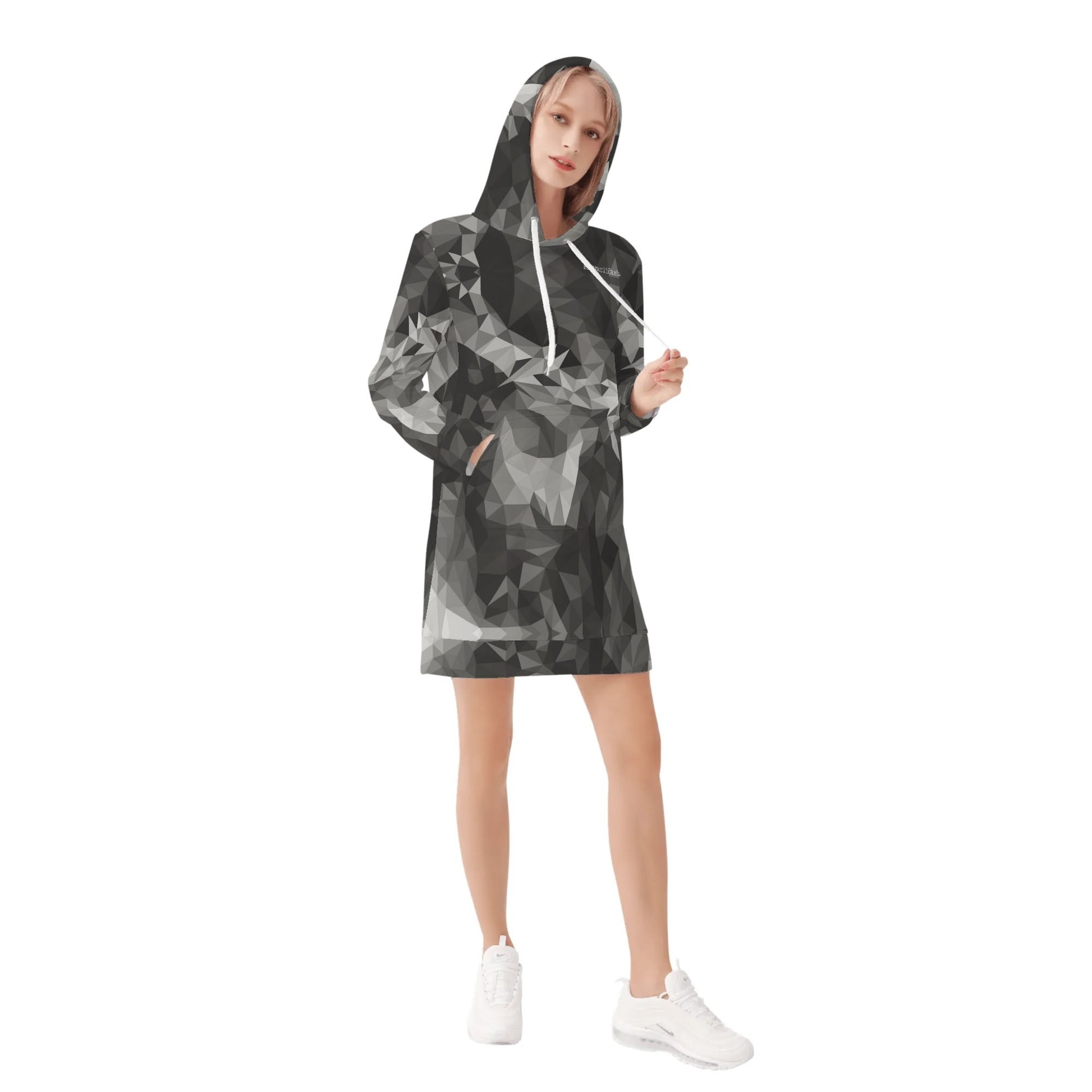 CROWN OF THORNS- Womens All Over Print Warm Velvets Pullover Hoodie Dress, FREE SHIPPING