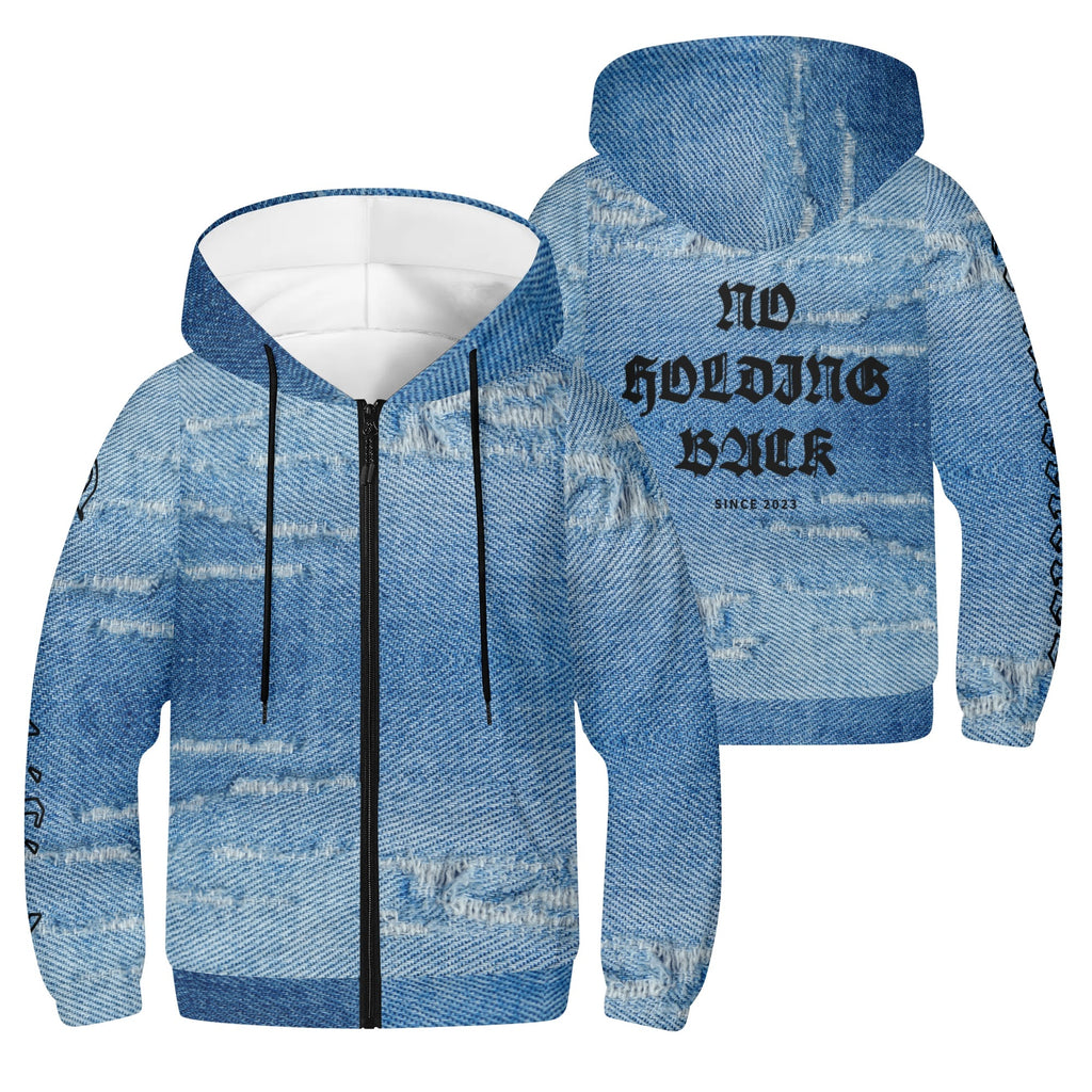 NO HOLDING BACK- Youth Lightweight Zipper Jumper Sweatshirt Hoodie, FREE SHIPPING