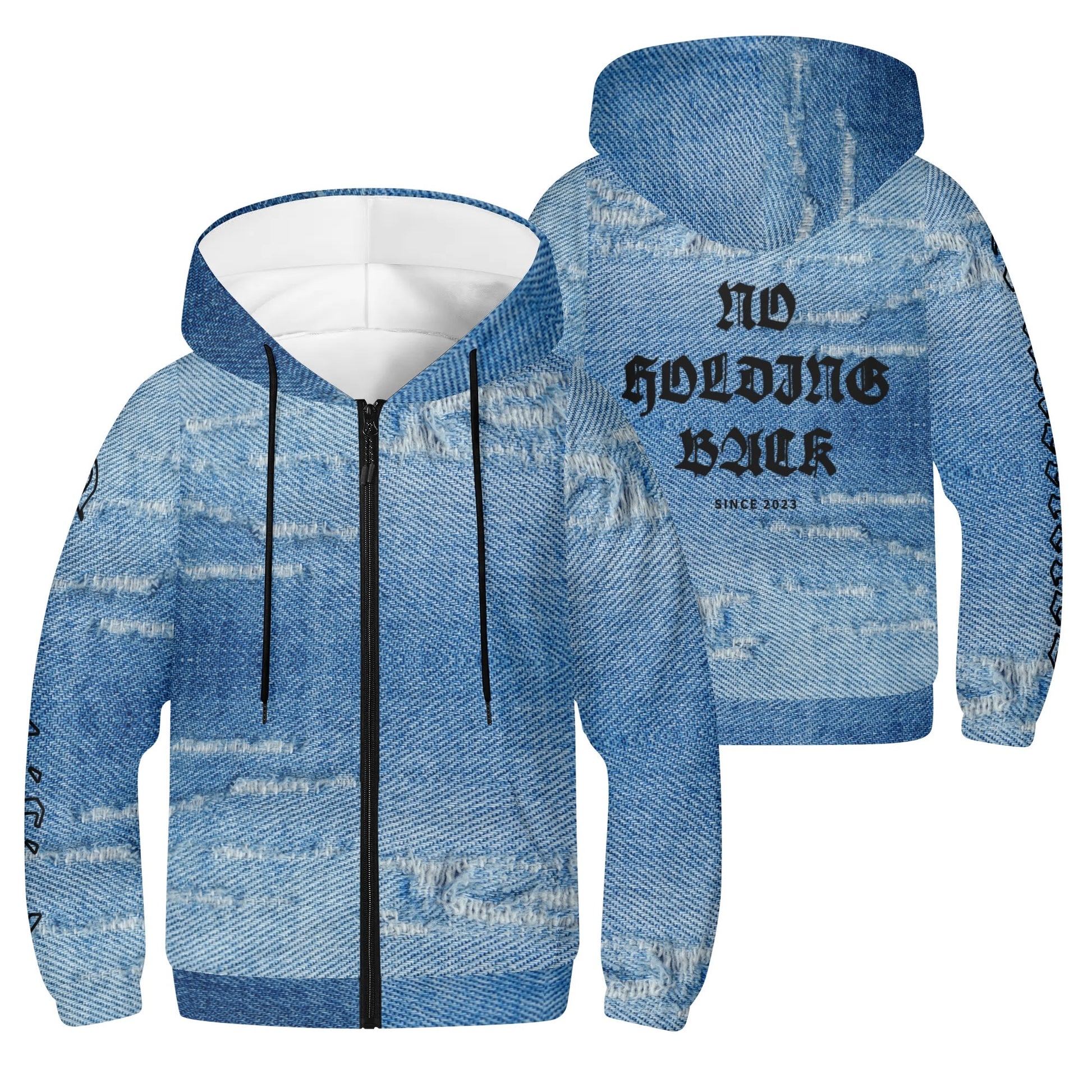 NO HOLDING BACK- Youth Lightweight Zipper Jumper Sweatshirt Hoodie, FREE SHIPPING