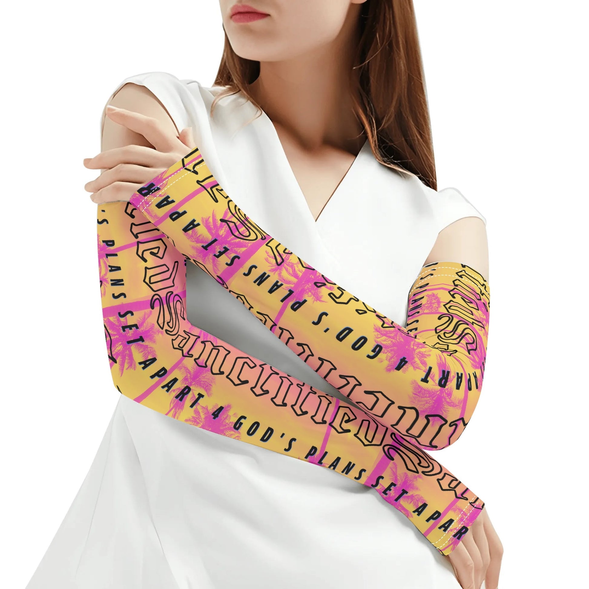 SANCTIFIED- A Pair Cooling Arm Sleeves Arm Cover for UV Sun Protection Gifts, FREE SHIPPING