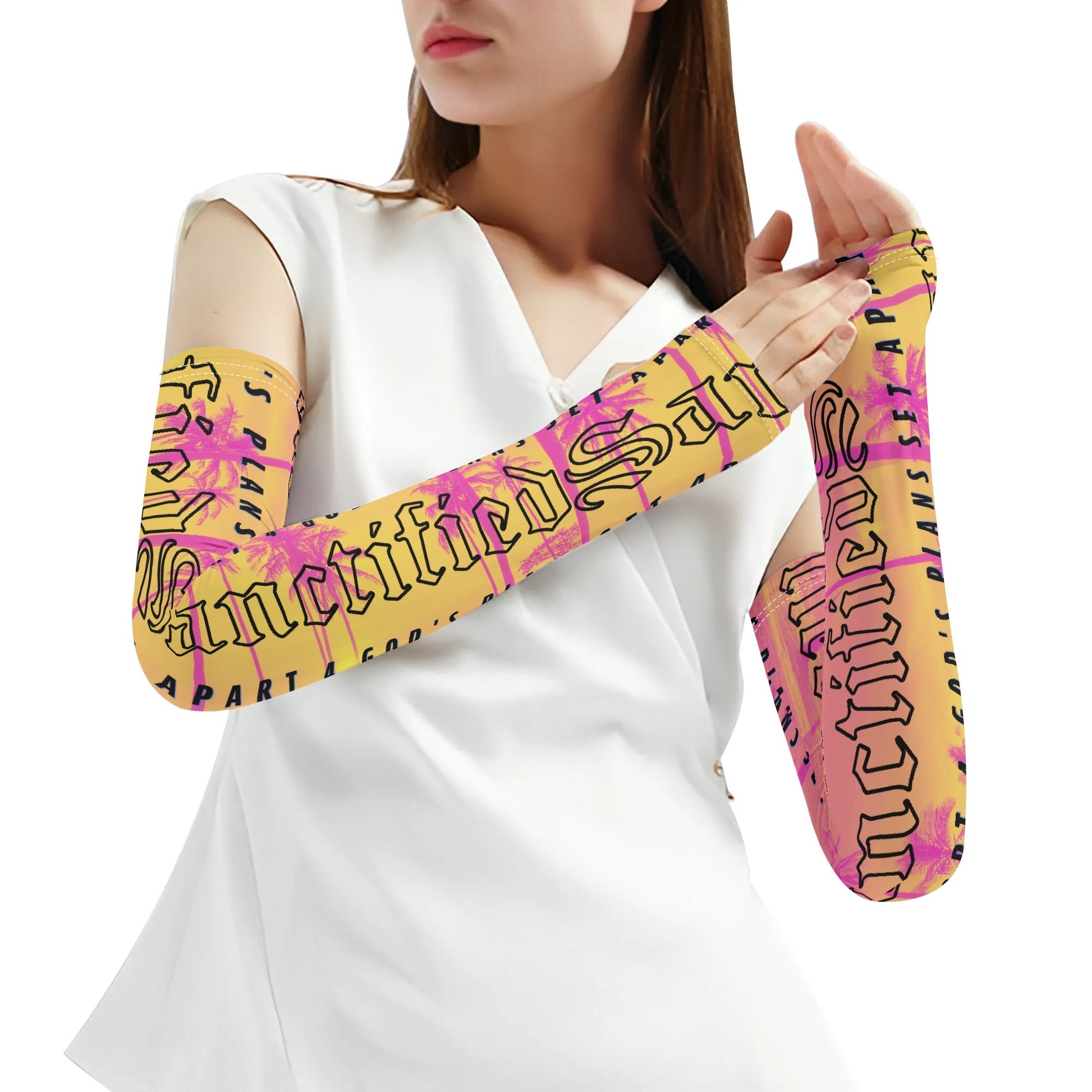 SANCTIFIED- A Pair Cooling Arm Sleeves Arm Cover for UV Sun Protection Gifts, FREE SHIPPING