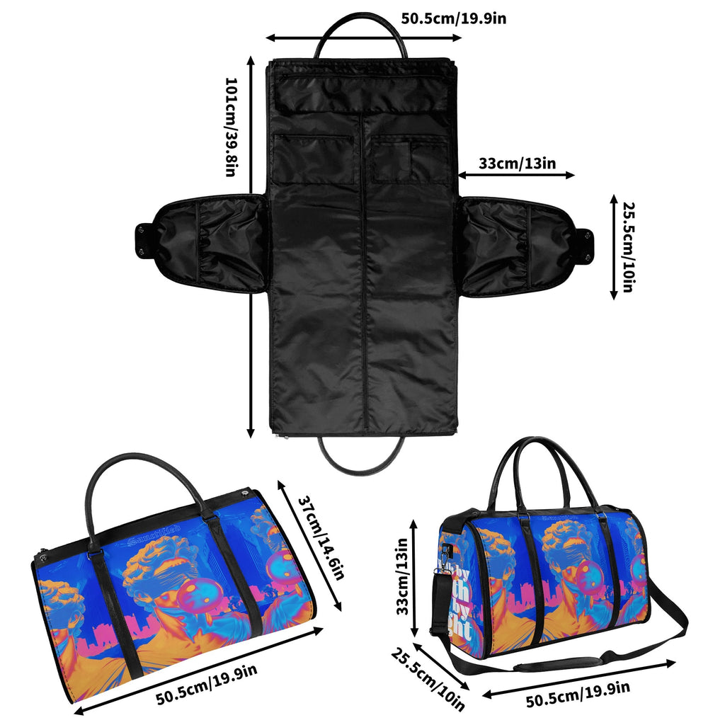 WALK BY FAITH- Personalized Leather Duffle Bag Foldable Travel Bag, FREE SHIPPING