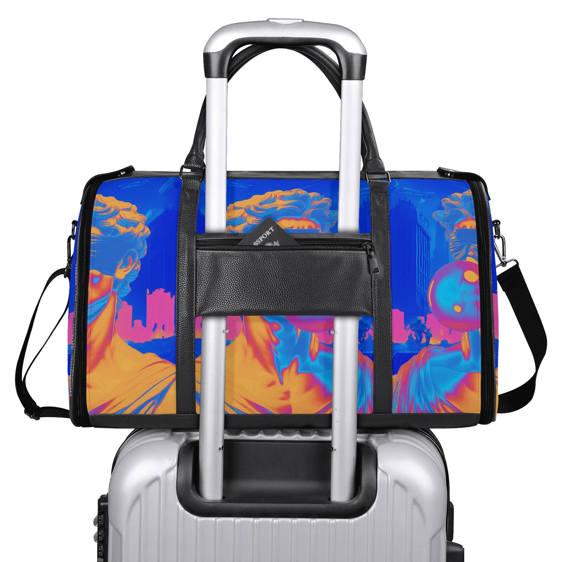 WALK BY FAITH- Personalized Leather Duffle Bag Foldable Travel Bag, FREE SHIPPING