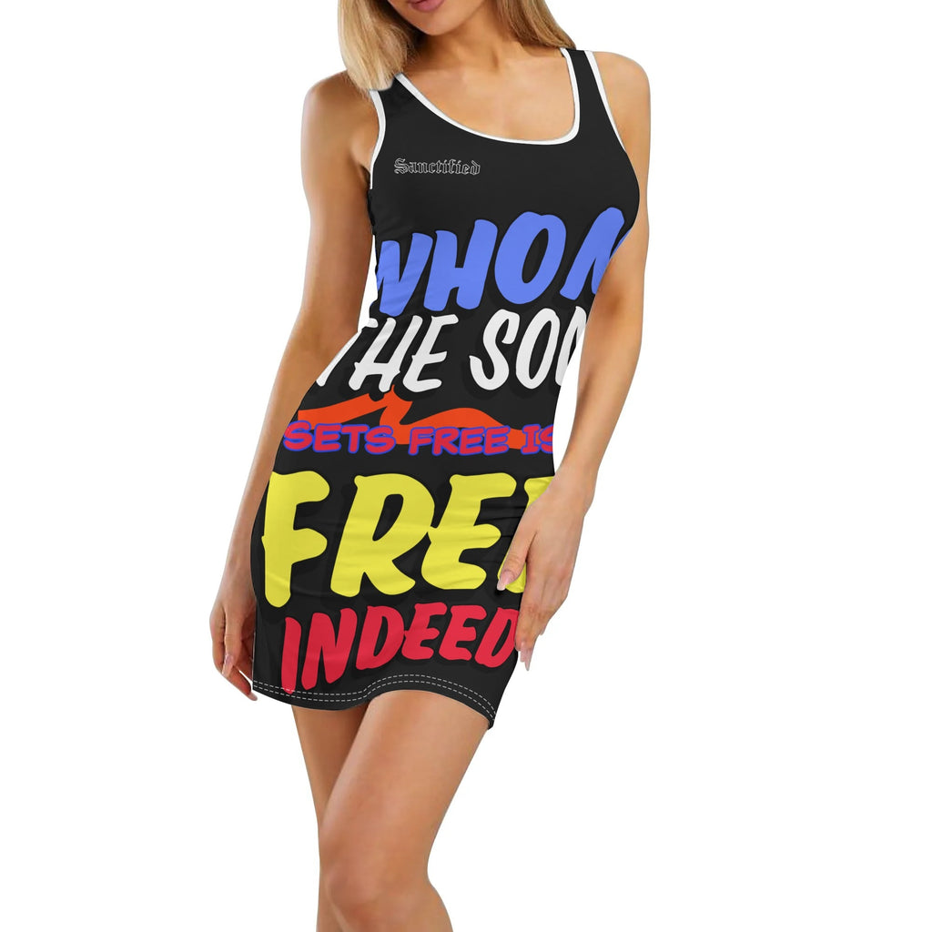 FREE INDEED- Womens Summer Dresses Sexy Wrap Hip Mini Slim Fitted Dress, FREE SHIPPING