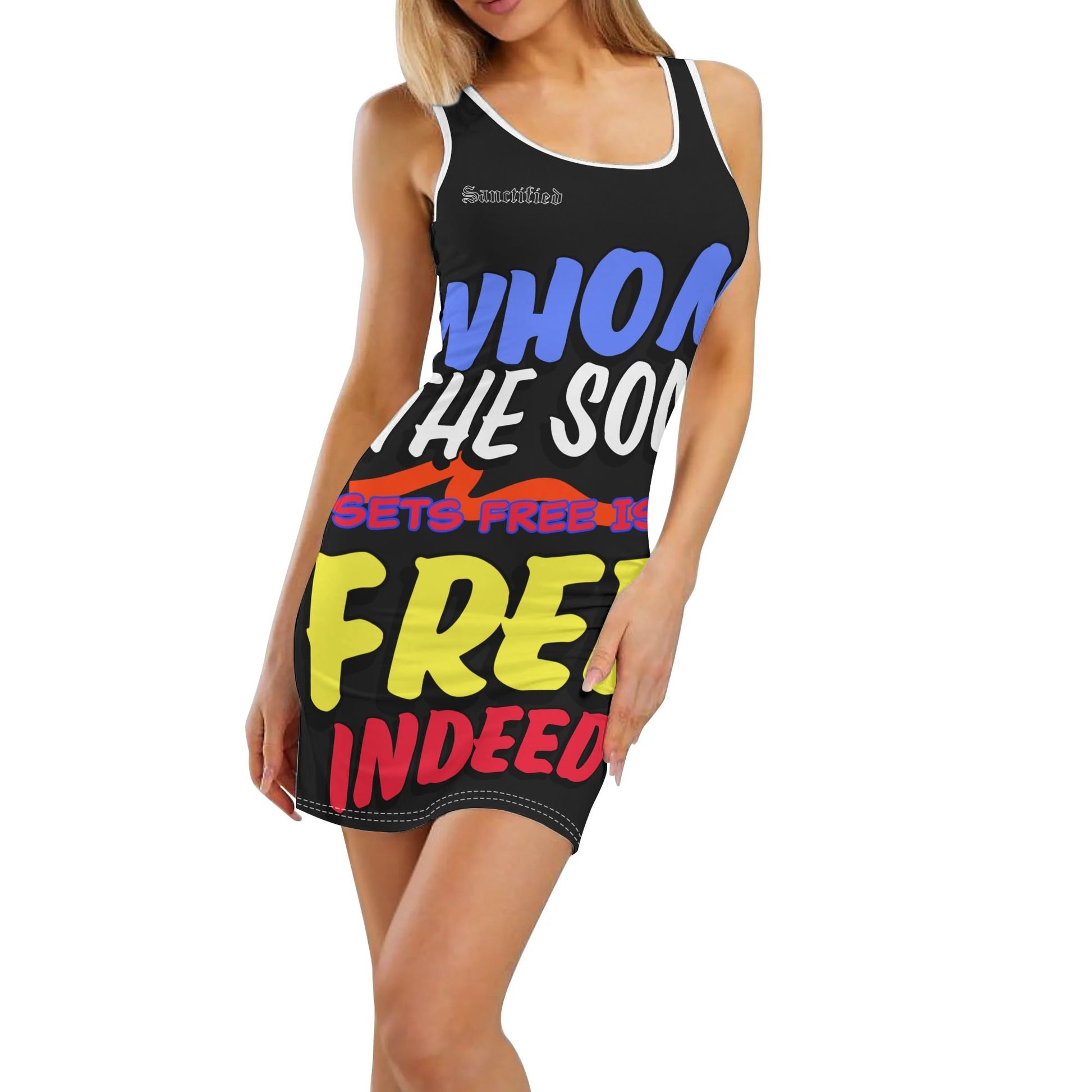 FREE INDEED- Womens Summer Dresses Sexy Wrap Hip Mini Slim Fitted Dress, FREE SHIPPING