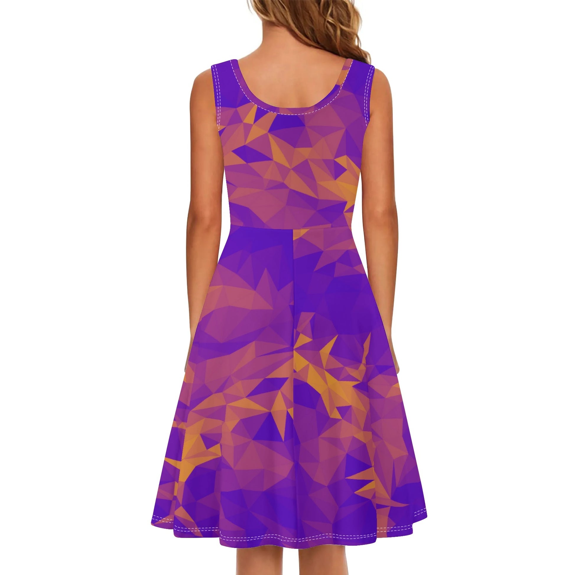 CROWN OF THORNS- Womens Tank Dress Midi Wrap Round Neck Sleeveless Sundress, FREE SHIPPING
