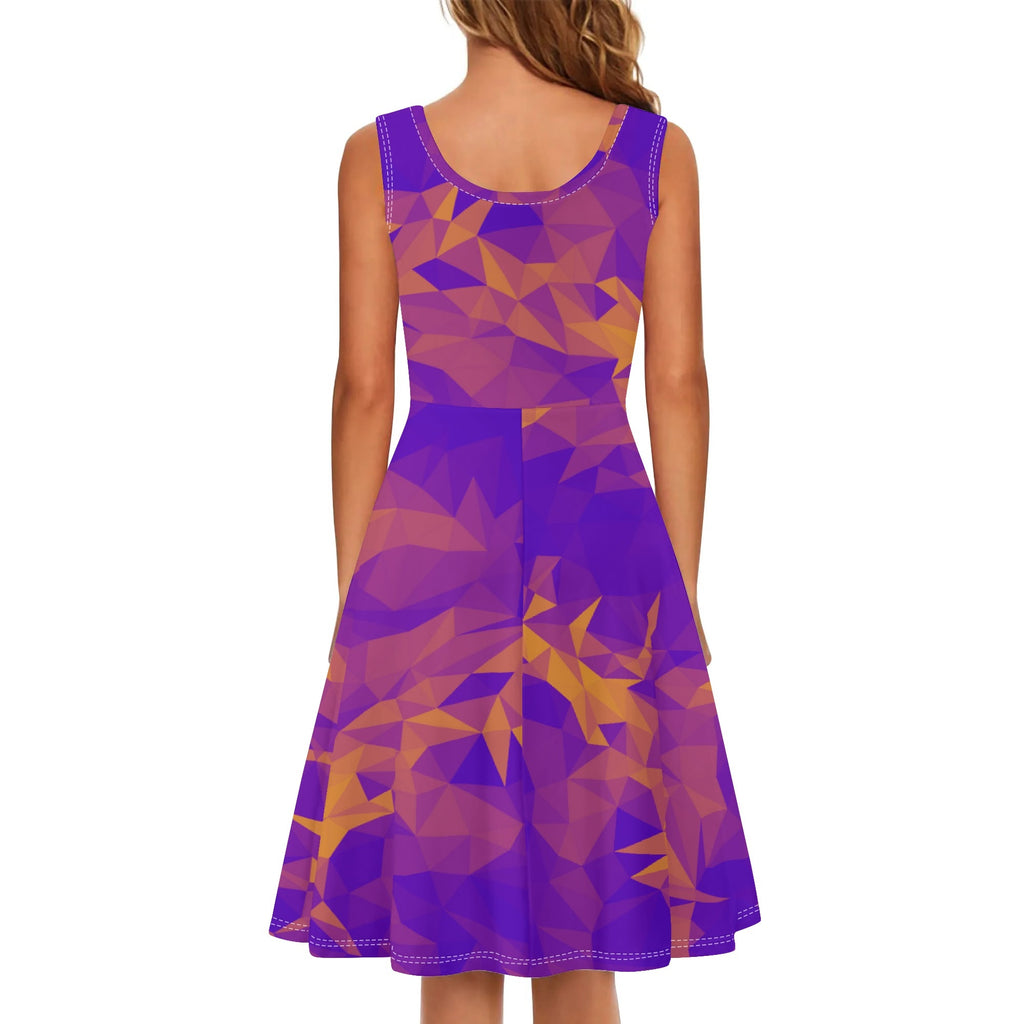 CROWN OF THORNS- Womens Tank Dress Midi Wrap Round Neck Sleeveless Sundress, FREE SHIPPING