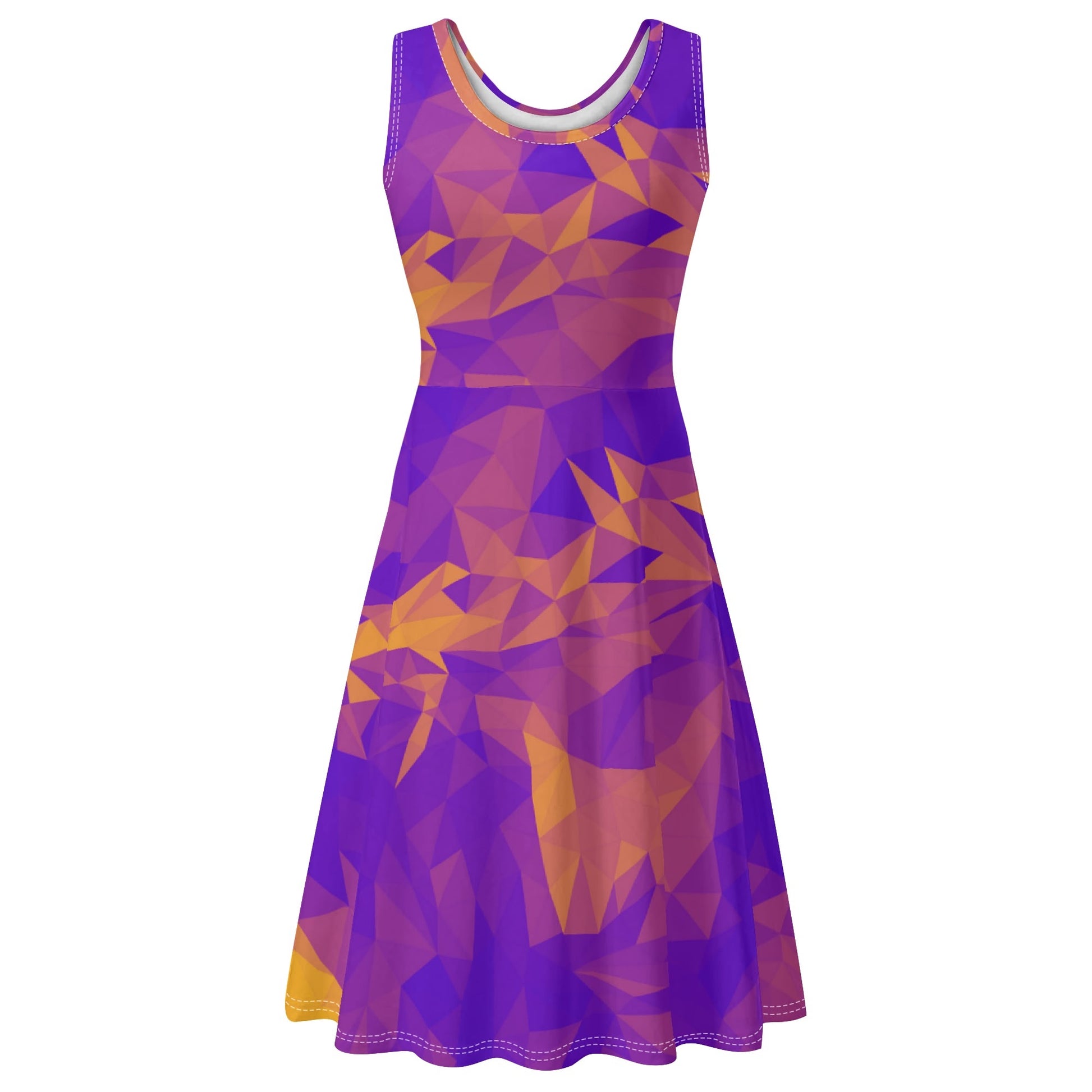 CROWN OF THORNS- Womens Tank Dress Midi Wrap Round Neck Sleeveless Sundress, FREE SHIPPING