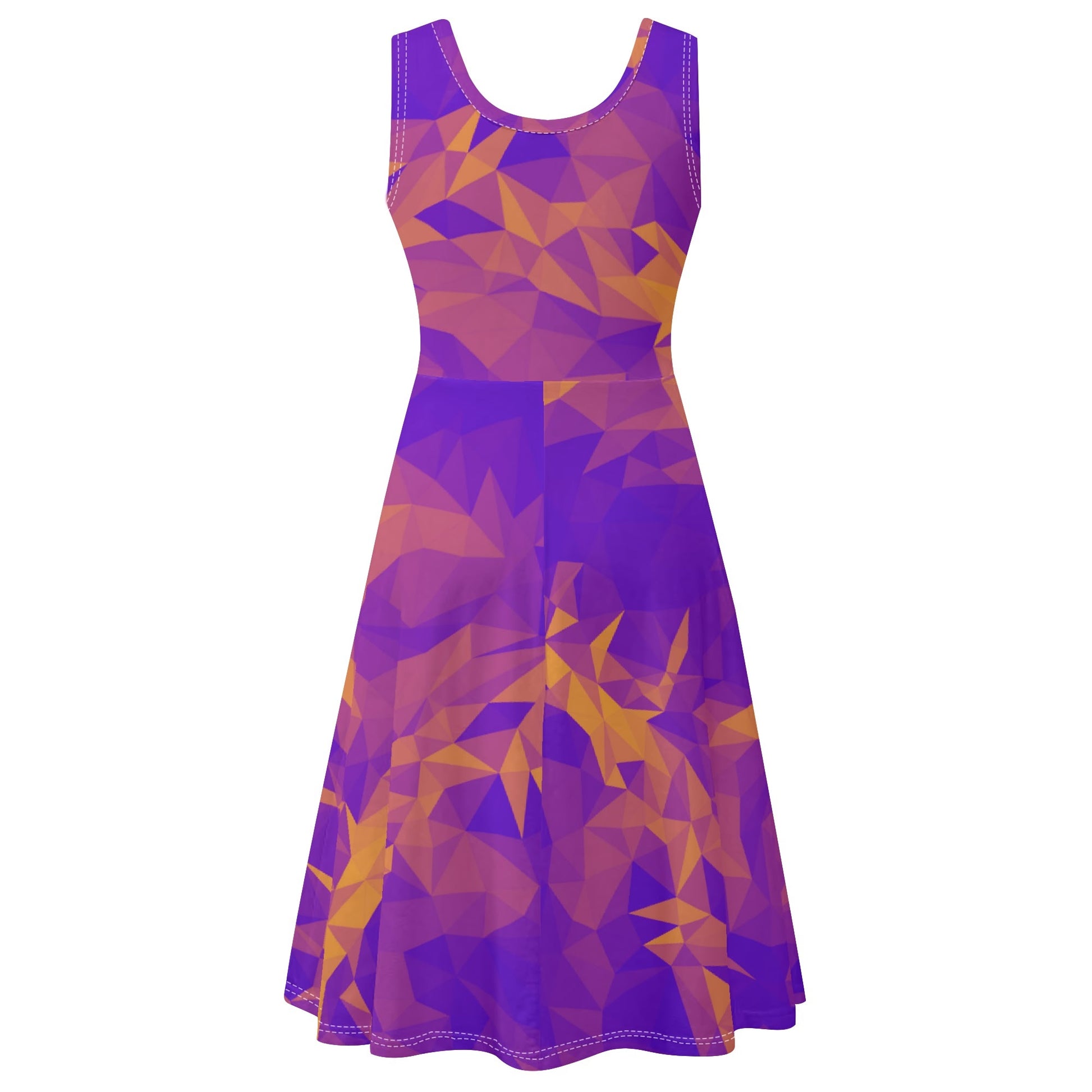 CROWN OF THORNS- Womens Tank Dress Midi Wrap Round Neck Sleeveless Sundress, FREE SHIPPING
