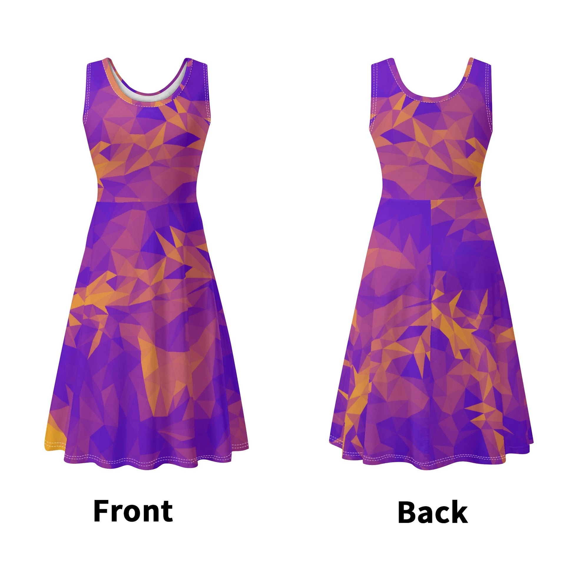 CROWN OF THORNS- Womens Tank Dress Midi Wrap Round Neck Sleeveless Sundress, FREE SHIPPING