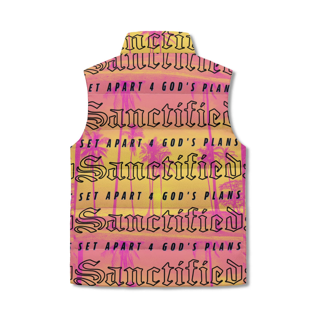 SANCTIFIED- Unisex Lightweight All Over Printing Stand Collar Zip Up Puffer Vest, FREE SHIPPING
