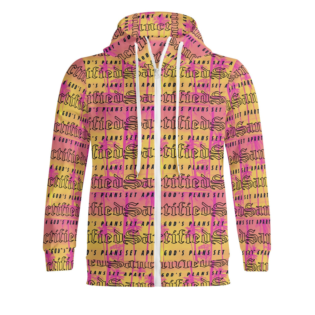 SANCTIFIED- Adult Full Zip Turtleneck Hoodie Streetwear, Free Shipping