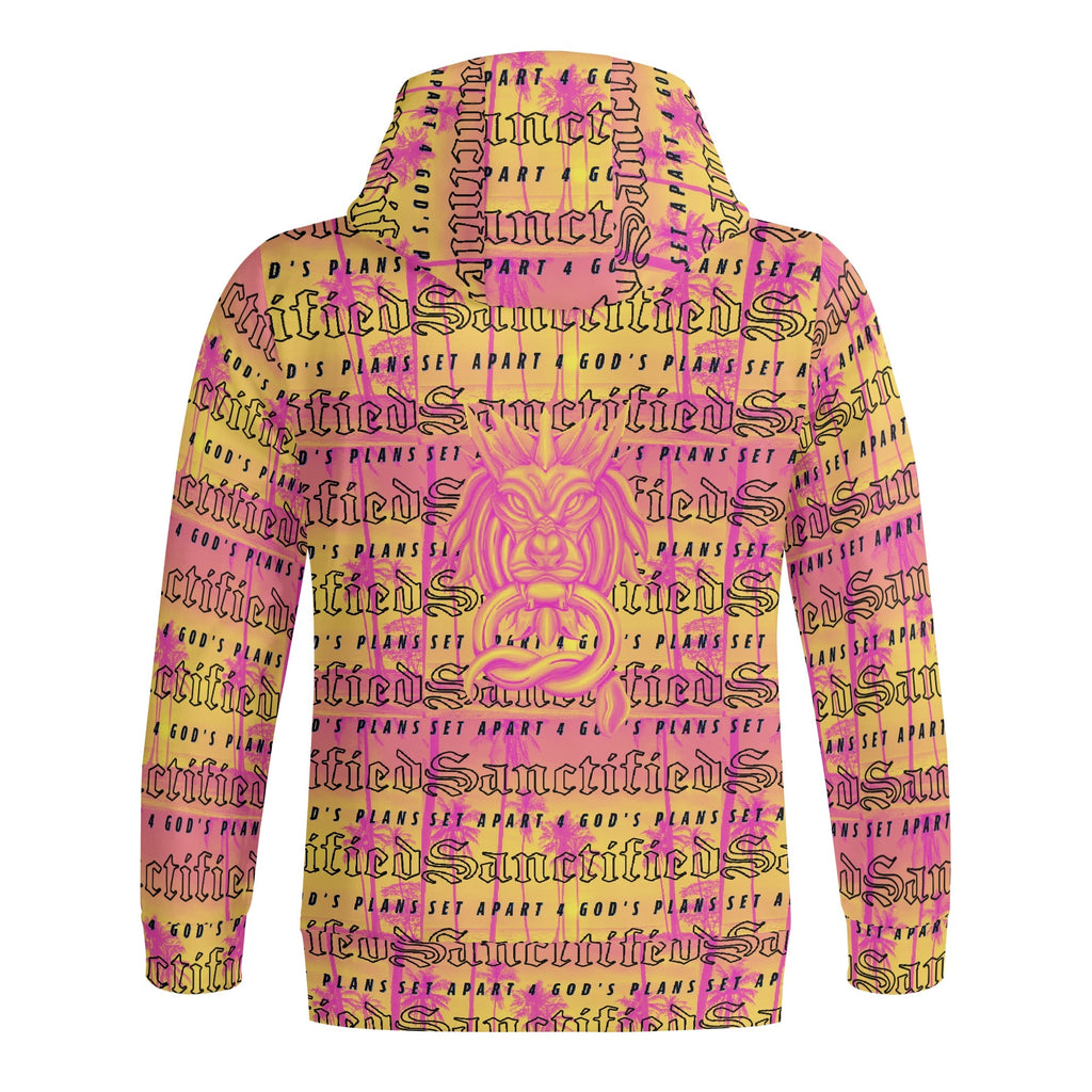 SANCTIFIED- Adult Full Zip Turtleneck Hoodie Streetwear, Free Shipping