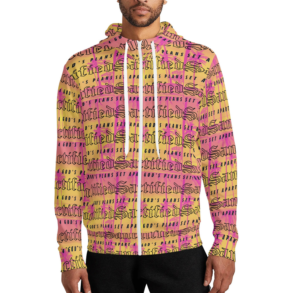 SANCTIFIED- Adult Full Zip Turtleneck Hoodie Streetwear, Free Shipping