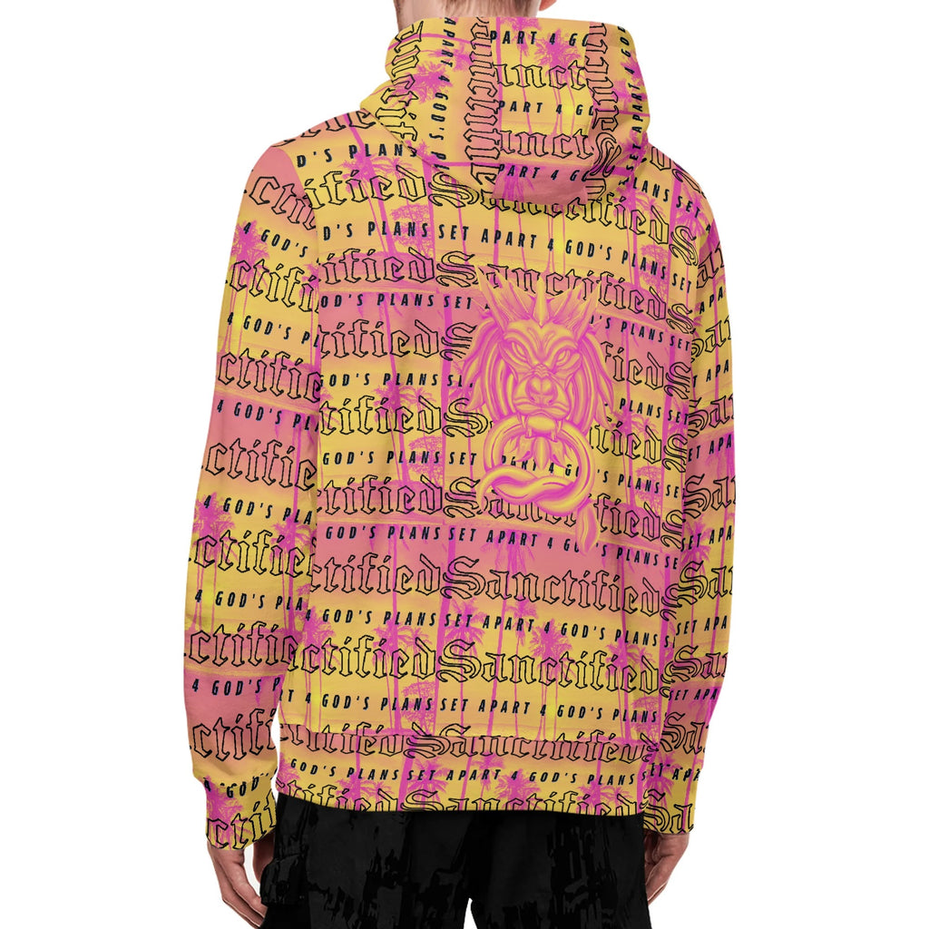 SANCTIFIED- Adult Full Zip Turtleneck Hoodie Streetwear, Free Shipping