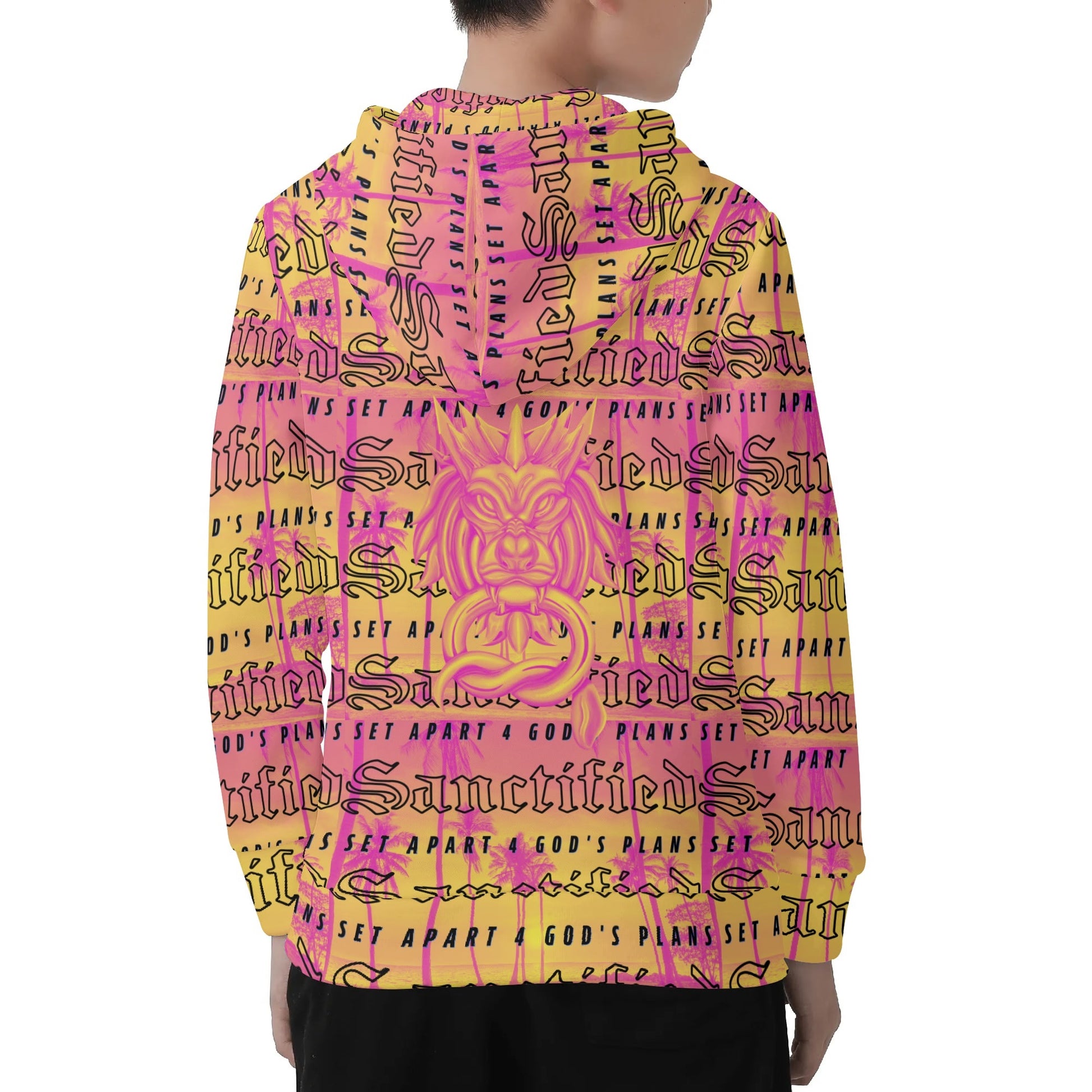 SANCTIFIED- Children All Over Print Warm Velvets Pair Of Hoodie, FREE SHIPPING