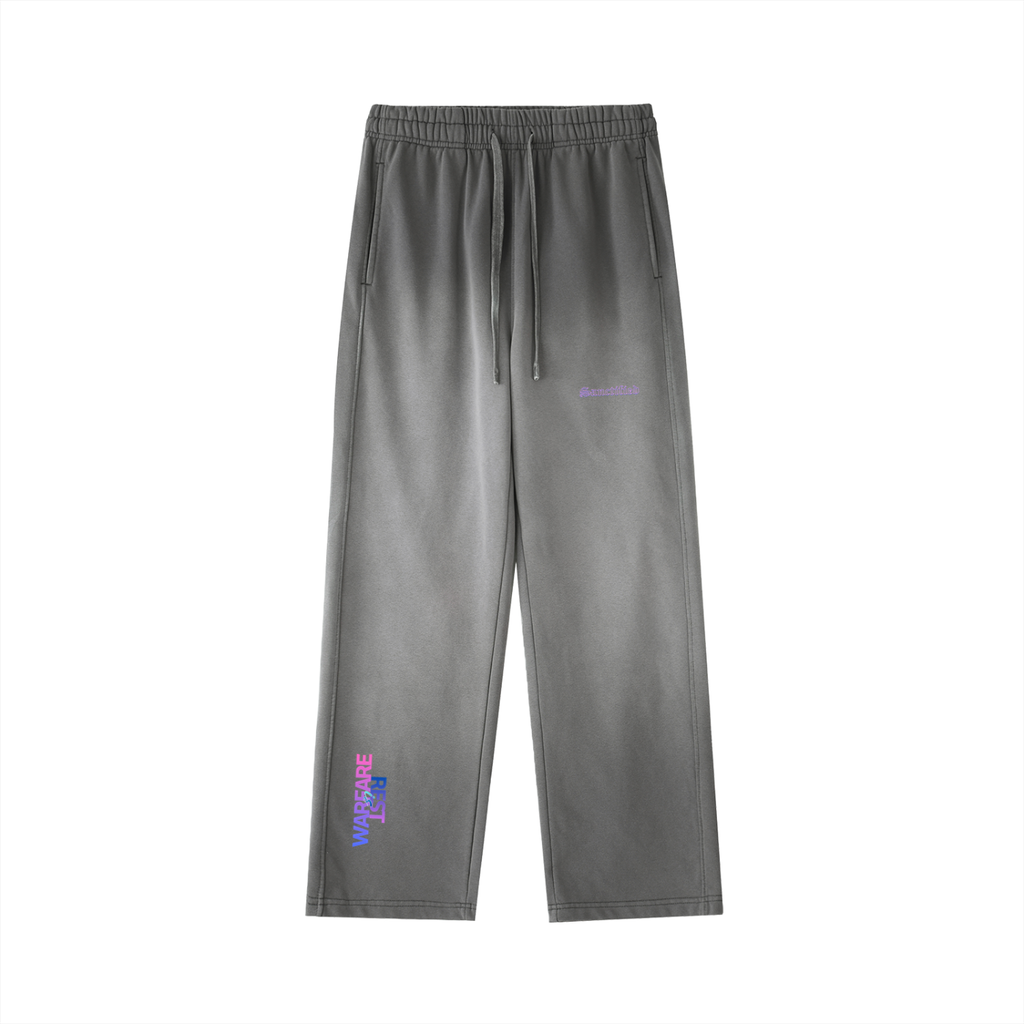 REST IS WARFARE- Vintage Washed Gradient Straight-Leg Sweatpants