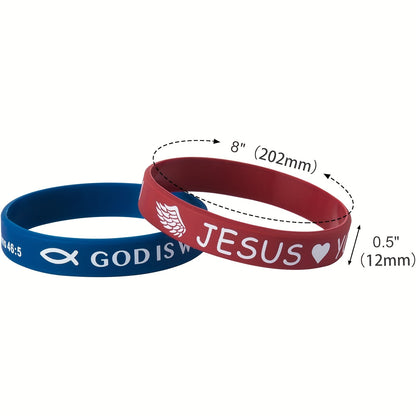 10/20 Pack Silicone Wristbands with Bible Verses - Comfortable Faith-Based