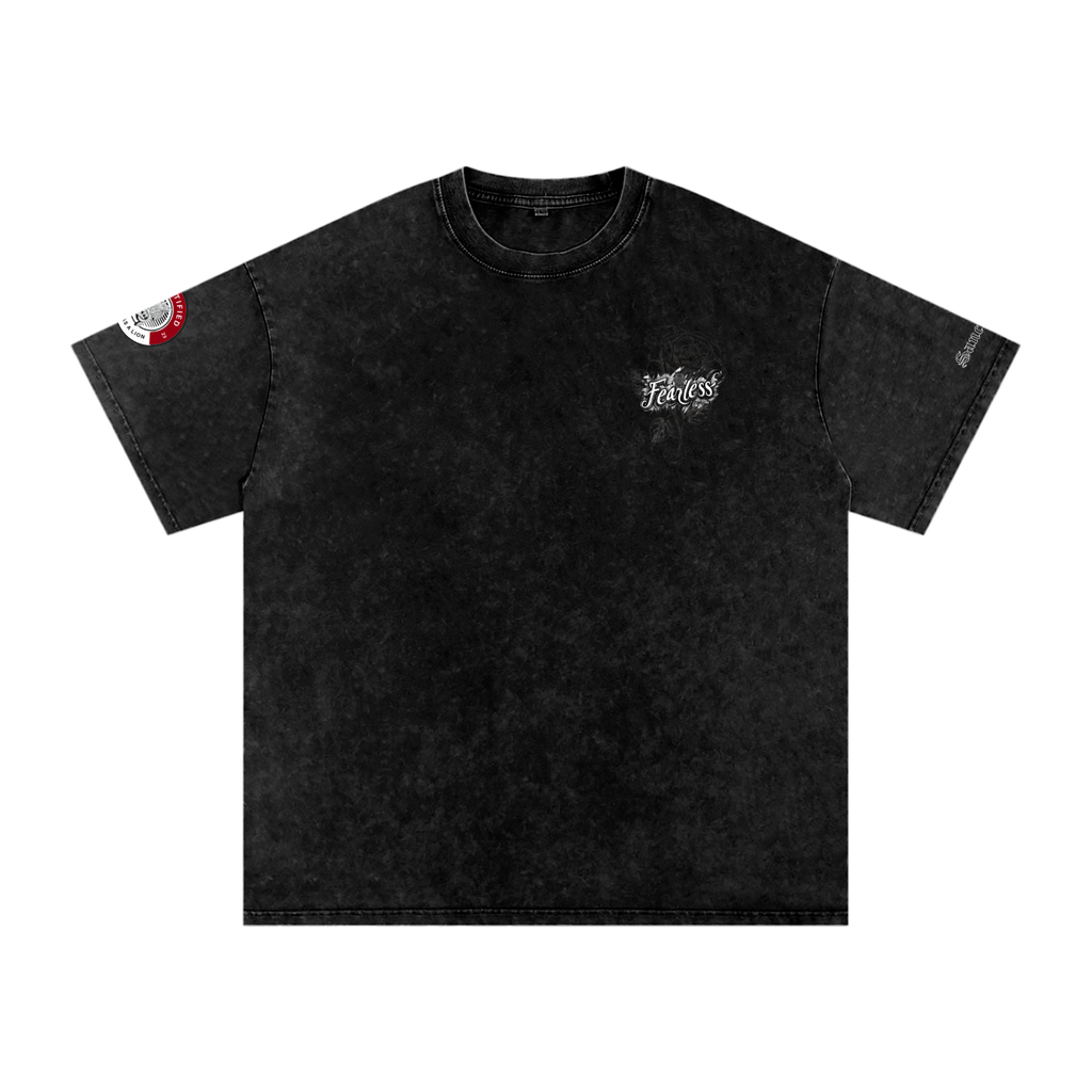 FEARLESS- Snow Washed Oversized Cotton T-Shirt