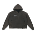 FEARLESS- Vintage Washed Frayed-Hem Hoodie