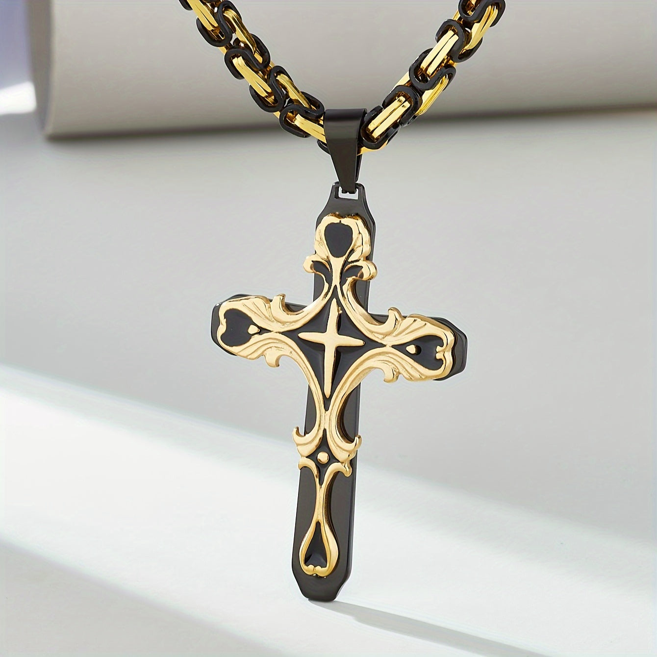 High Quality Thickened Stainless Steel Cross Necklace For Men