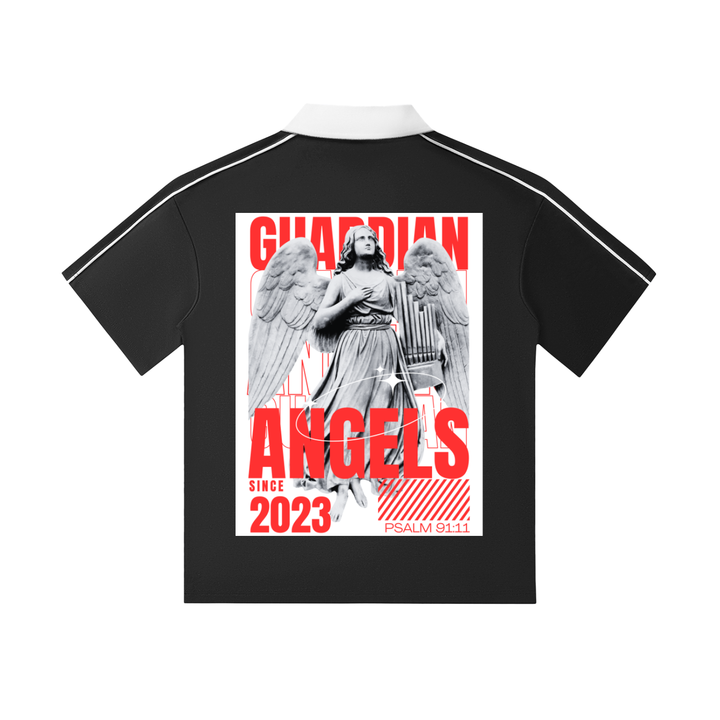 FEARLESS- Contrast Collar Short-Sleeve Polo Shirt