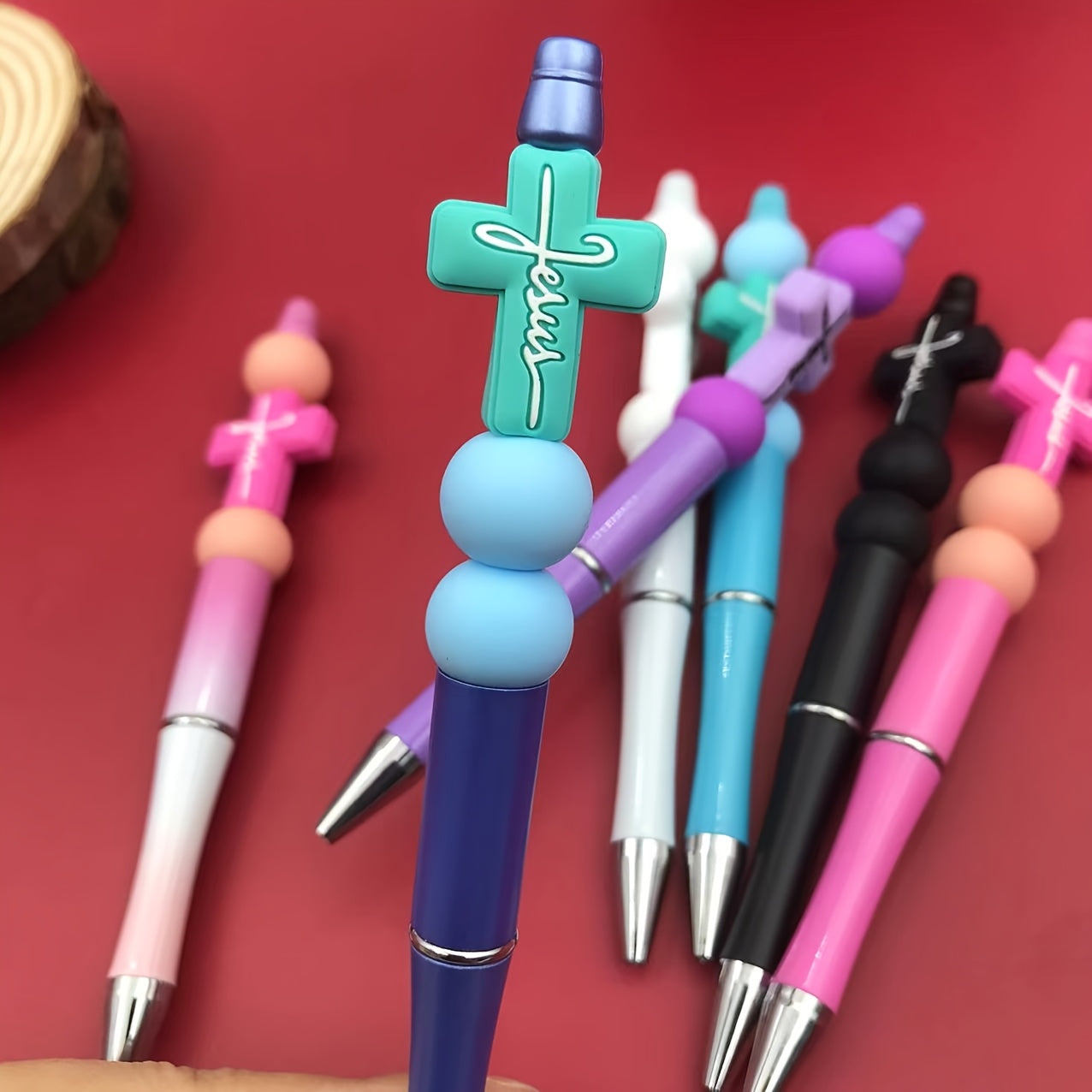 7pcs Silicone Cross Ballpoint Pen Set