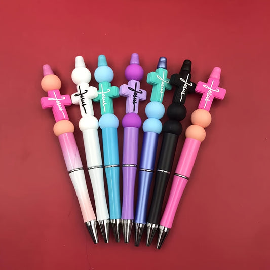 7pcs Silicone Cross Ballpoint Pen Set