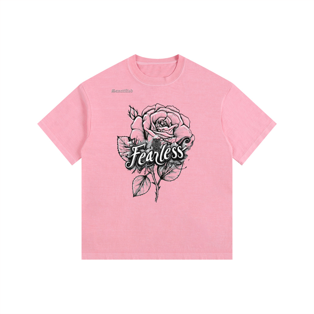 FEARLESS- Vintage Washed Oversized Cotton T-Shirt