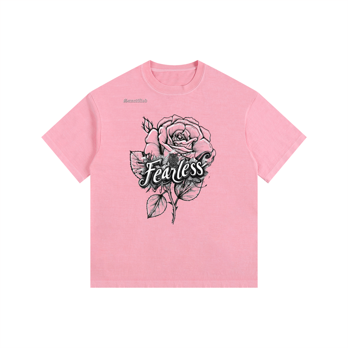 FEARLESS- Vintage Washed Oversized Cotton T-Shirt