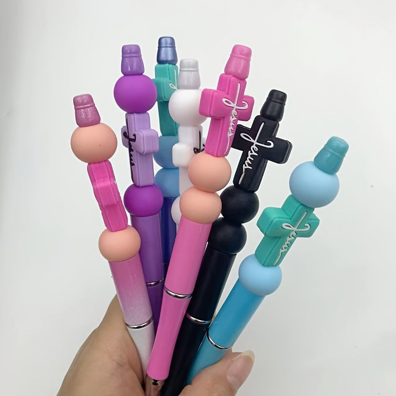 7pcs Silicone Cross Ballpoint Pen Set