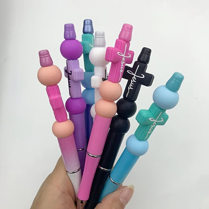 7pcs Silicone Cross Ballpoint Pen Set