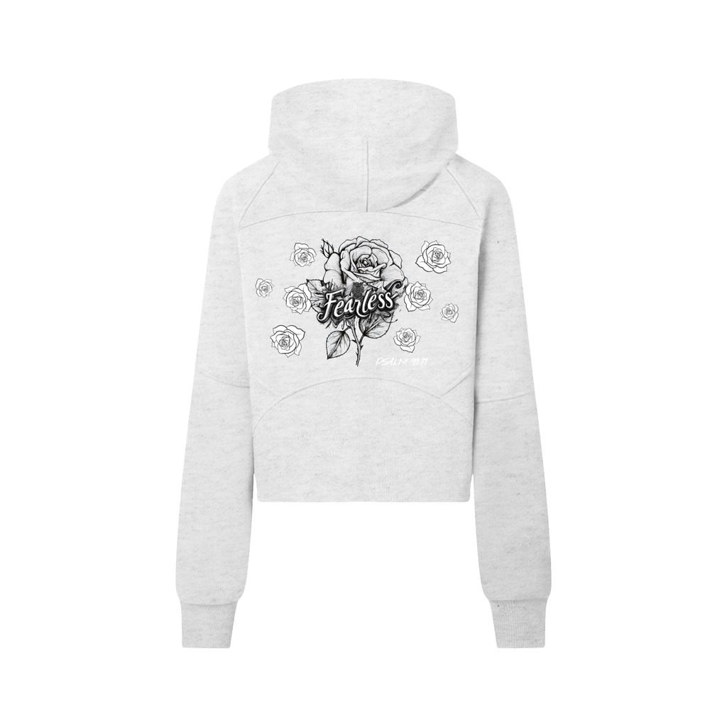 Fearless- Cropped Half-Zip Hoodie