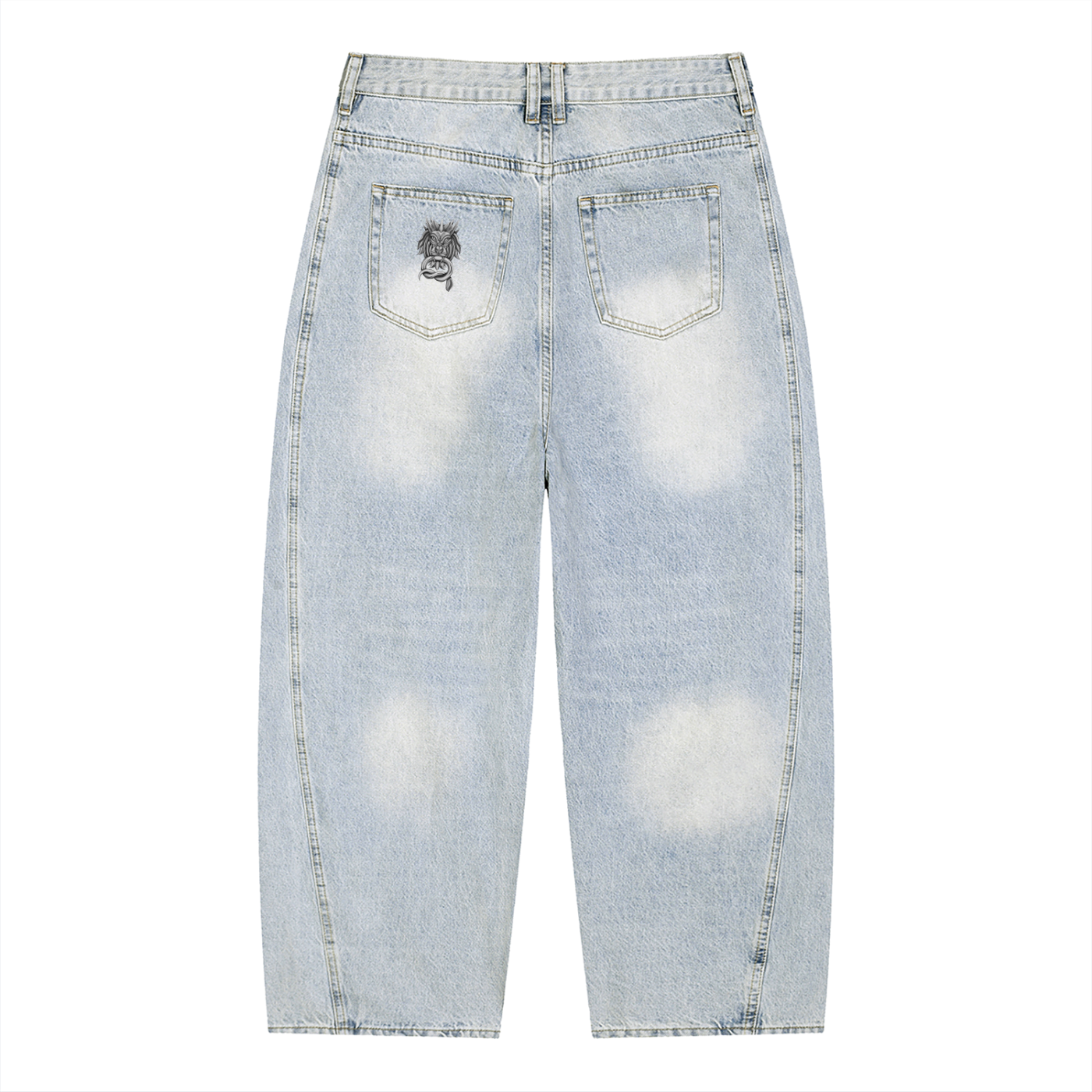 Fearless- Men's Vintage Wash Sunfade Barrel Leg Jeans