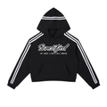 Contrast Side Stripe Cropped Hoodie