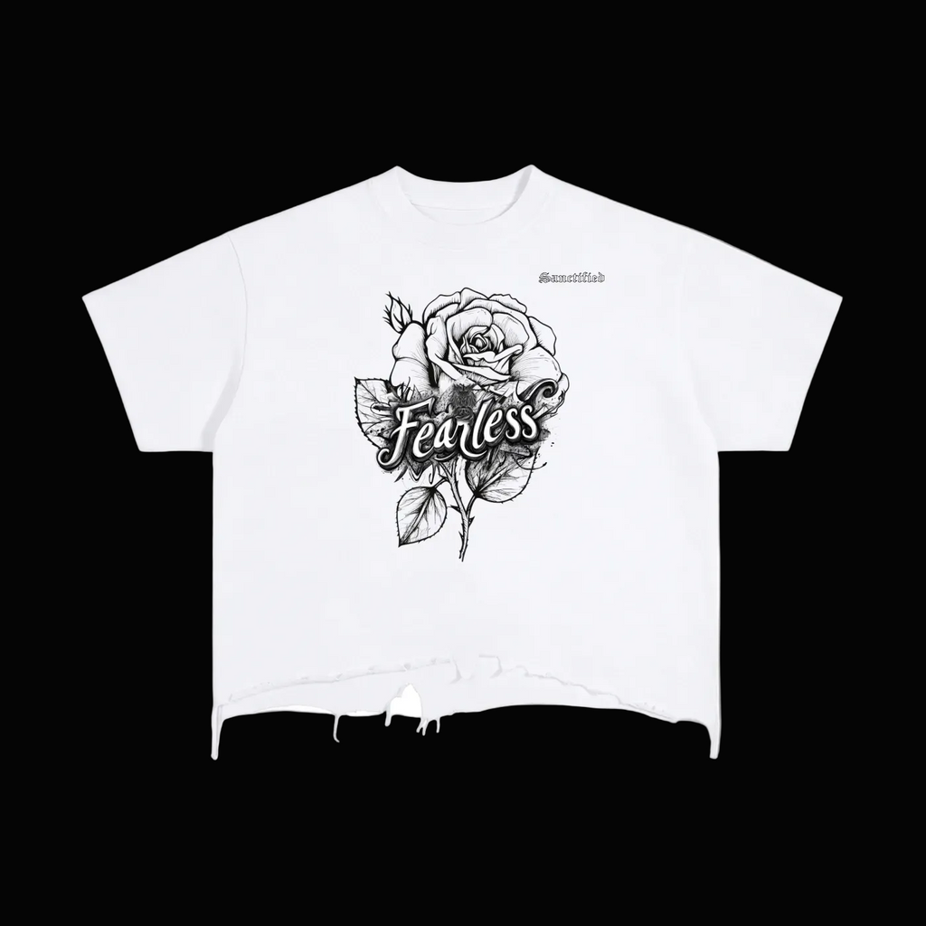 FEARLESS- Vintage Wash Boxy Distressed Hem T-Shirt