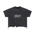 FEARLESS- Vintage Wash Boxy Distressed Hem T-Shirt