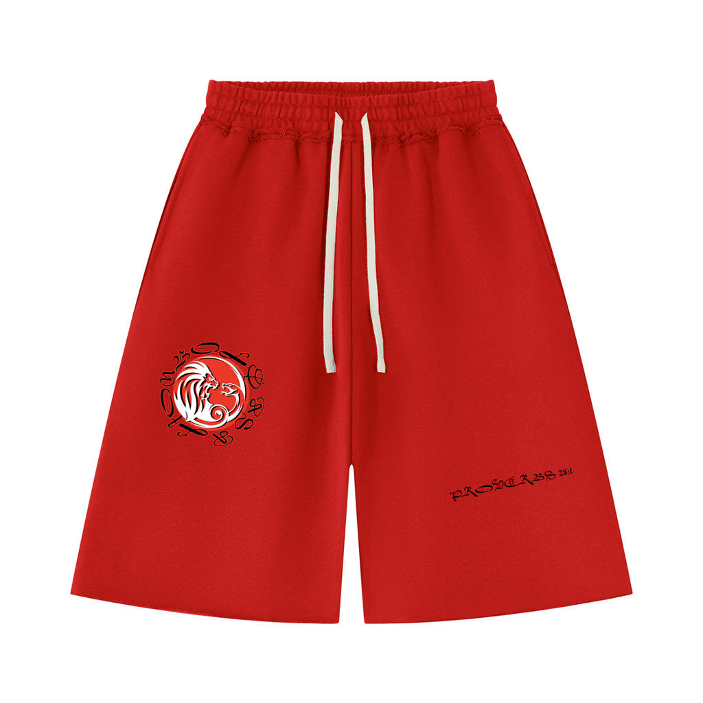 BOLD AS A LION- Unisex Heavyweight Raw Edge Shorts