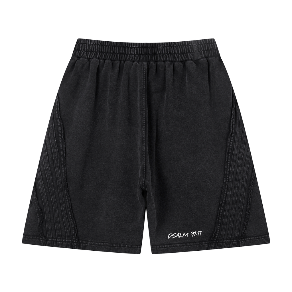 FEARLESS- Unisex Vintage Wash Raw Edge Shorts